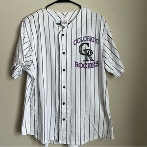 Colorado Rockies White Striped Jersey